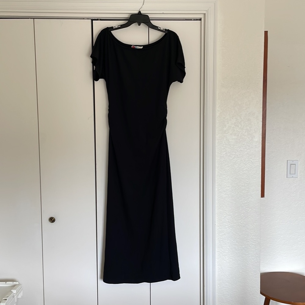 Free People Beach Black Short Sleeve Maxi Dress